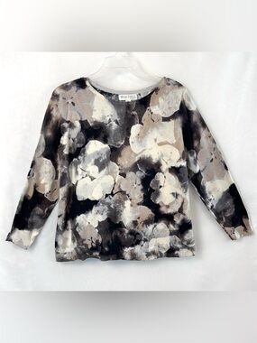New Beautiful by Lawrence Zarian Pullover Floral Sweater / QVC / Medium